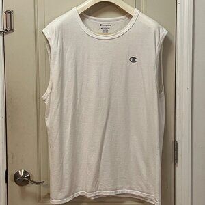 Champion Men's Size 2XL 100% Cotton Sleeveless Athletic Tank. White.